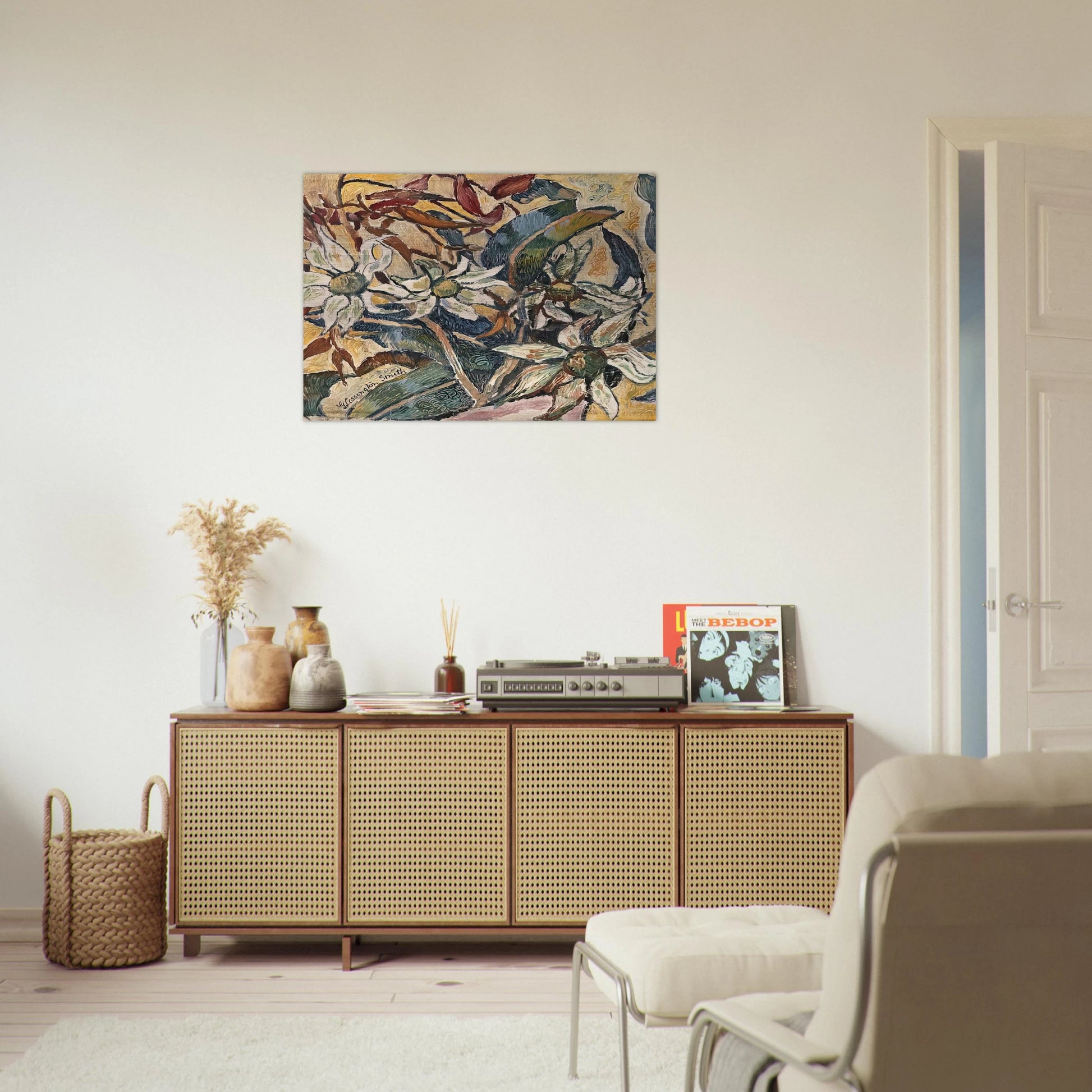 Flannel flowers and gum leaves - 1928 - Grace Cossington Smith Brushed Aluminum Print - 70x100 cm / 28x40 inches | Grace Cossington Smith Aluminum Print | Grace Cossington Smith Prints