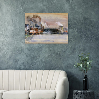 Portland Harbor - Childe Hassam Brushed Aluminum Print - 70x100 cm / 28x40 inches | Childe Hassam Aluminum Print | Childe Hassam Prints