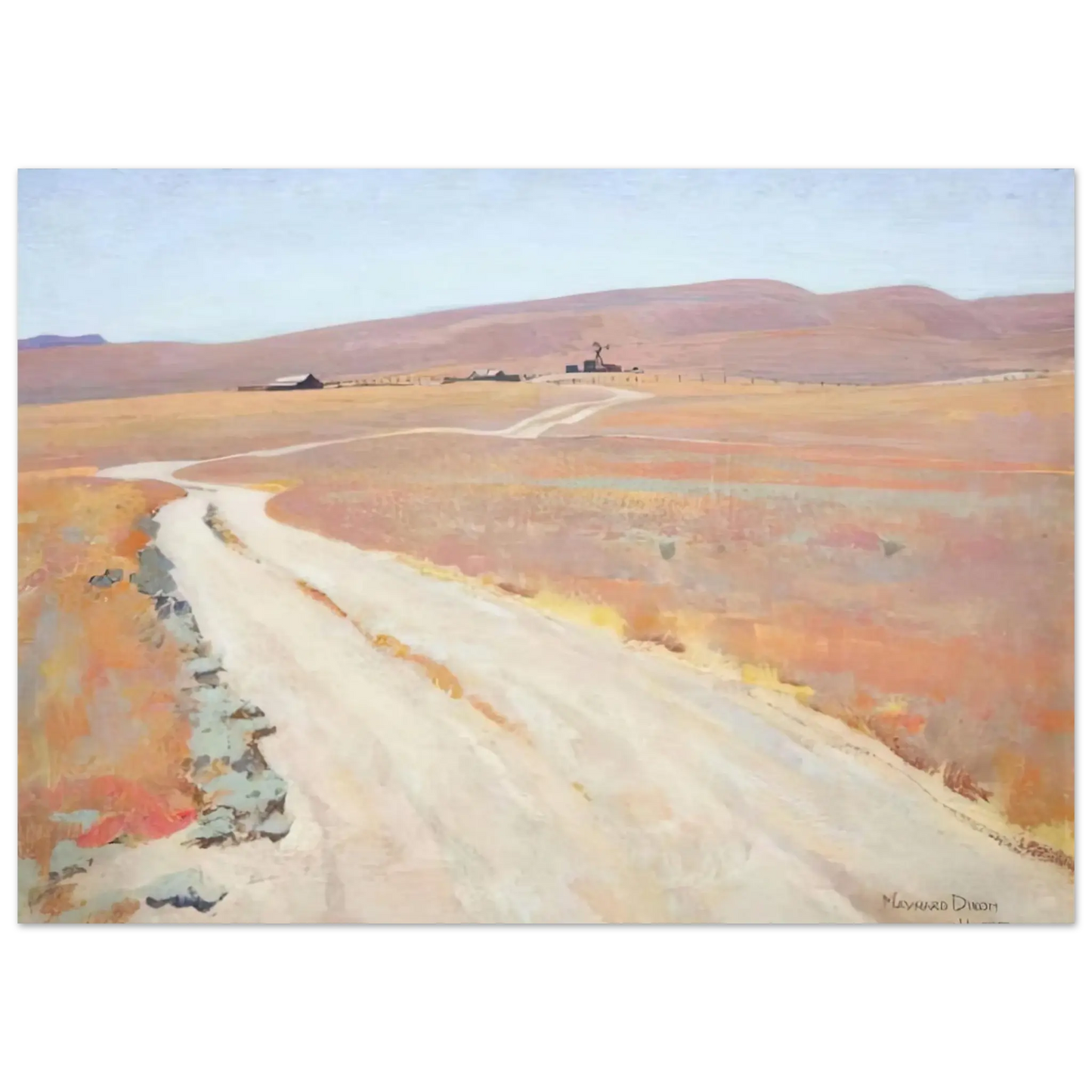 Maynard Dixon - ABANDONED RANCH 1935 Wall art - 15x20 cm / 6x8 Inches - Premium Wooden Framed Poster With Fine Art Paper - Wood frame