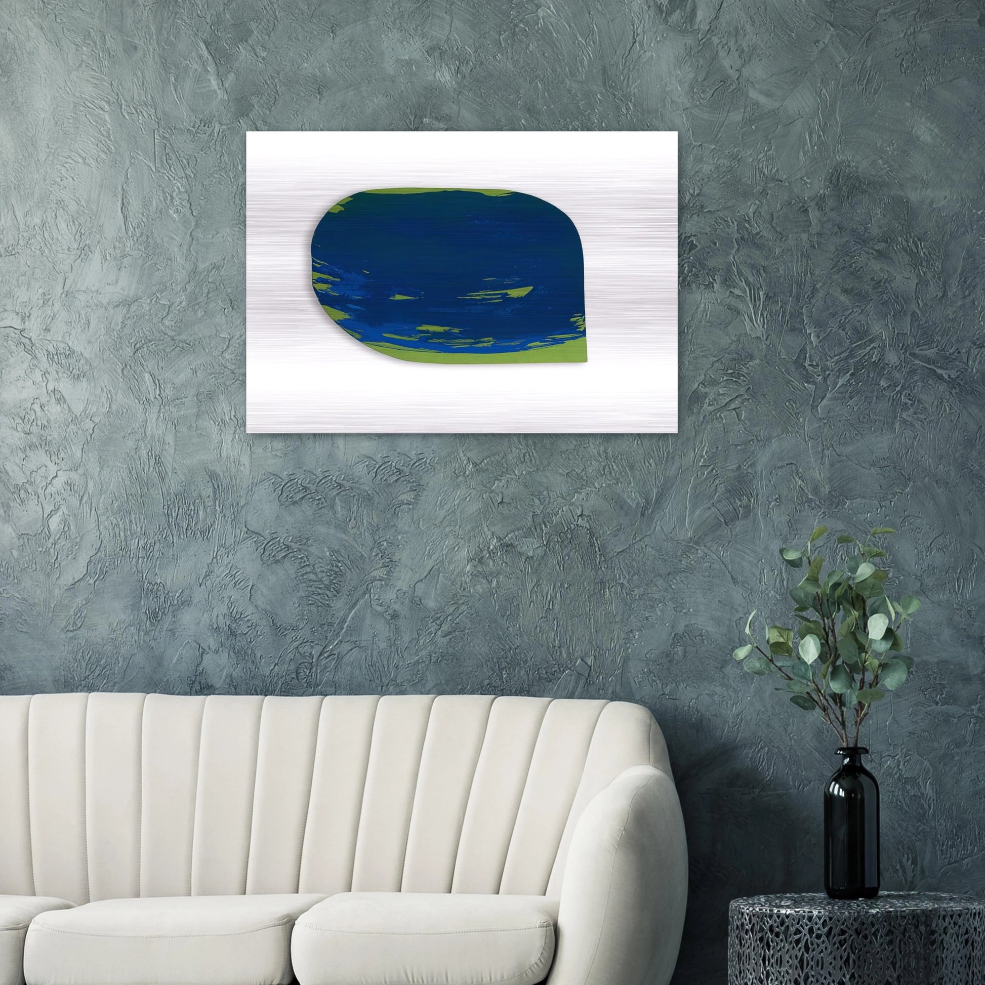 Blau auf Grün - 1965 - Blinky Palermo Brushed Aluminum Print - 70x100 cm / 28x40 inches | Blinky Palermo Aluminum Print | Blinky Palermo Prints
