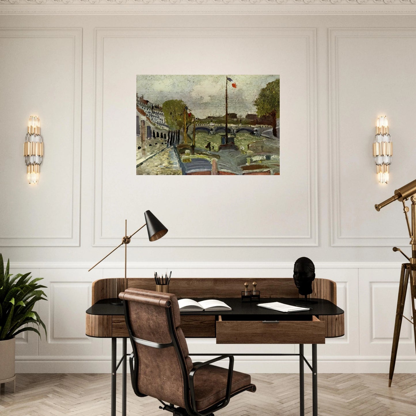 NINE - Maurice Utrillo Brushed Aluminum Print - 70x100 cm / 28x40 inches | Maurice Utrillo Aluminum Print | Maurice Utrillo Prints