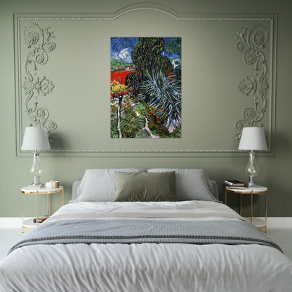 The Garden of Doctor Gachet at Auvers-sur-Oise - Vincent van Gogh Brushed Aluminum Print - 70x100 cm / 28x40 inches | Vincent van Gogh Aluminum Print | Vincent van Gogh Prints