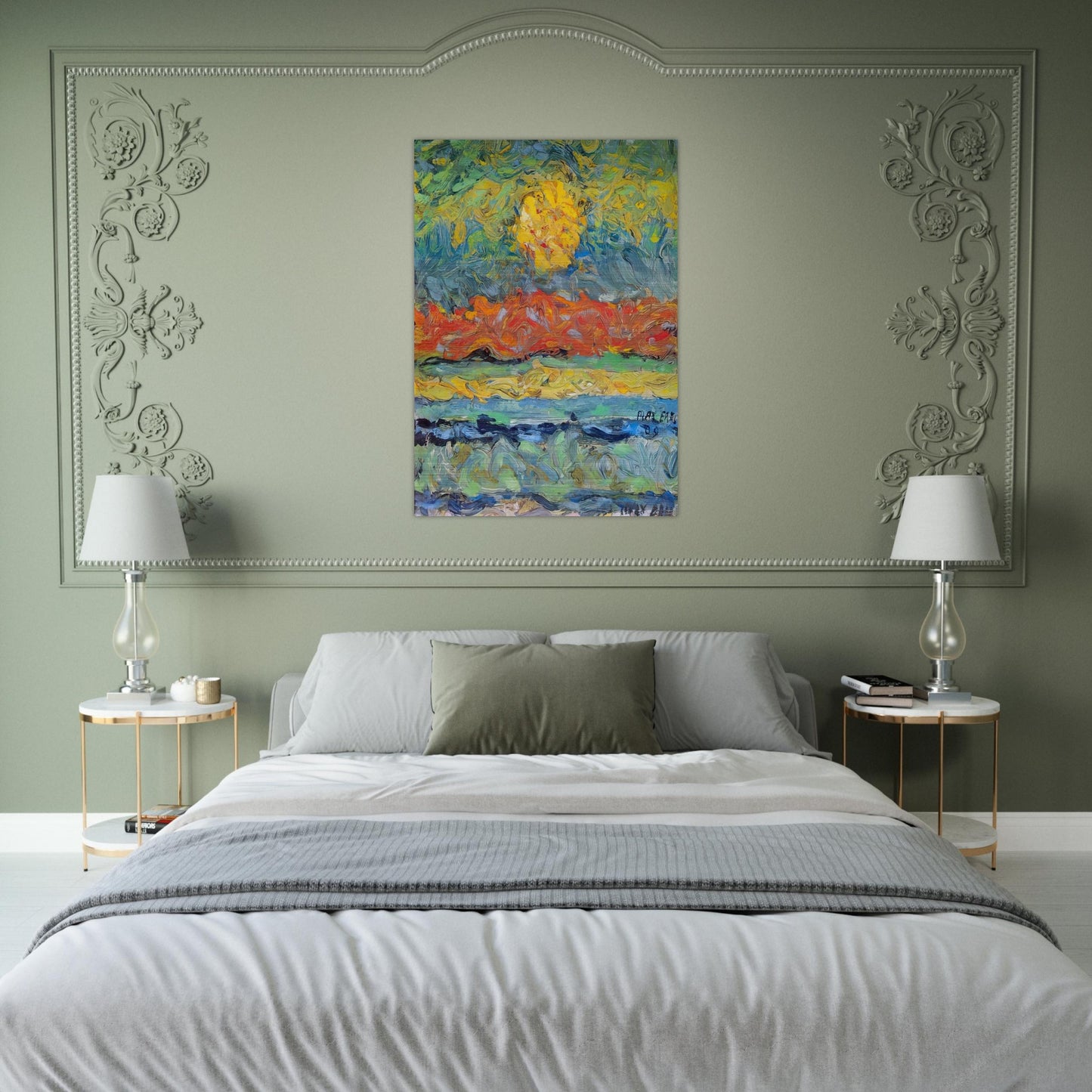 Landscape with Sun - Max Ernst Brushed Aluminum Print - 70x100 cm / 28x40 inches | Max Ernst Aluminum Print | Max Ernst Prints