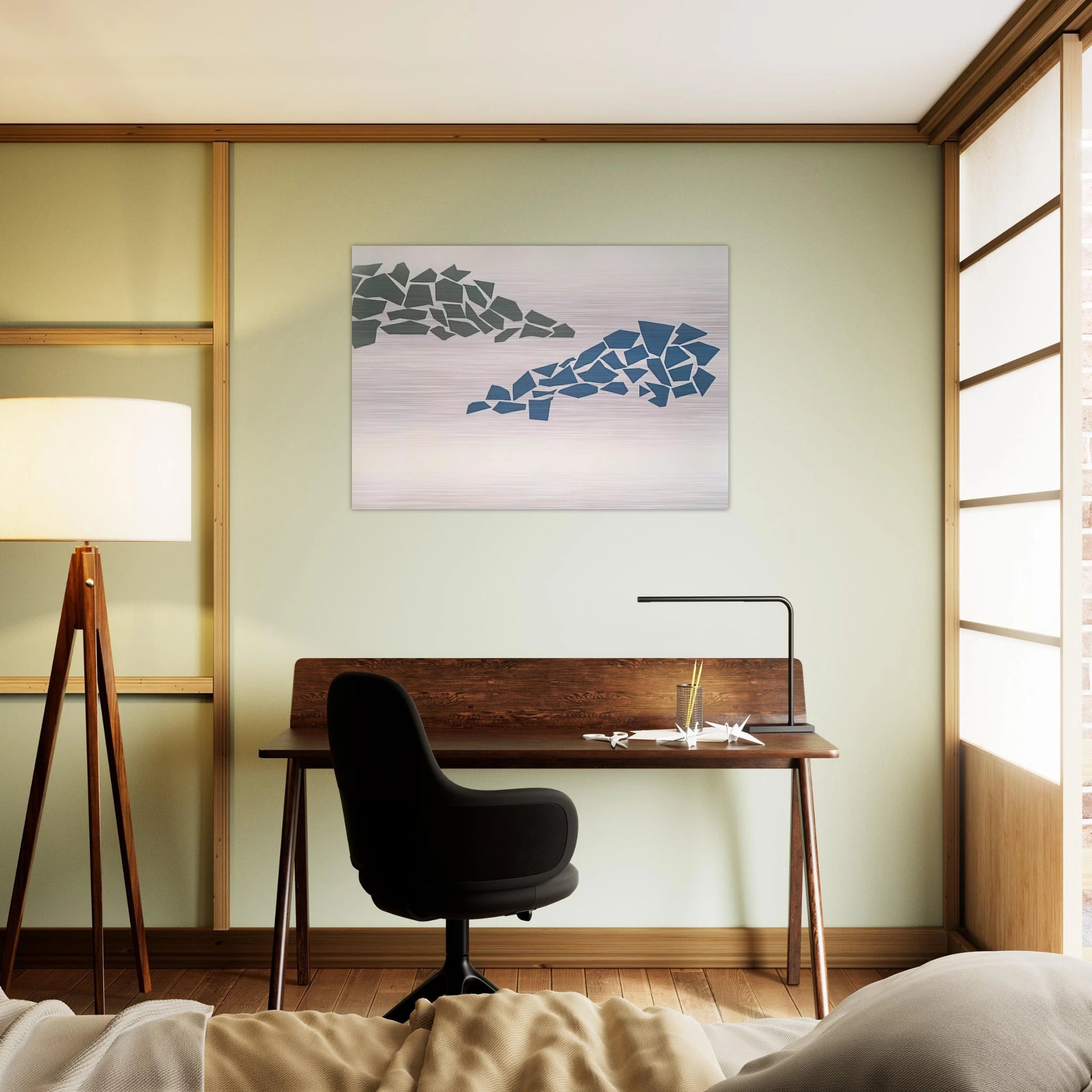 Blue and Green - 1968 - Robert Goodnough Brushed Aluminum Print - 70x100 cm / 28x40 inches | Robert Goodnough Aluminum Print | Robert Goodnough Prints