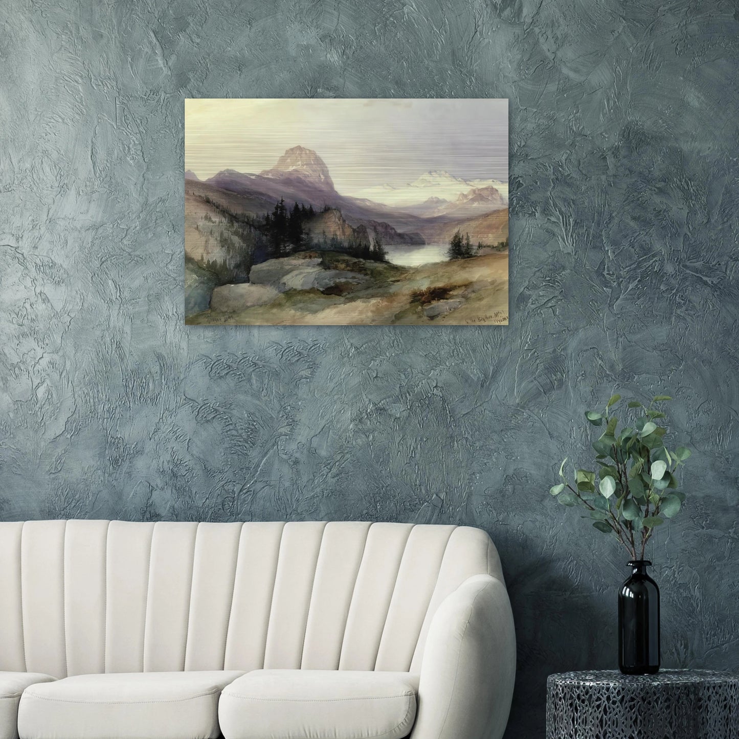 In the Bighorn Mountains - Thomas Moran Brushed Aluminum Print - 70x100 cm / 28x40 inches | Thomas Moran Aluminum Print | Thomas Moran Prints