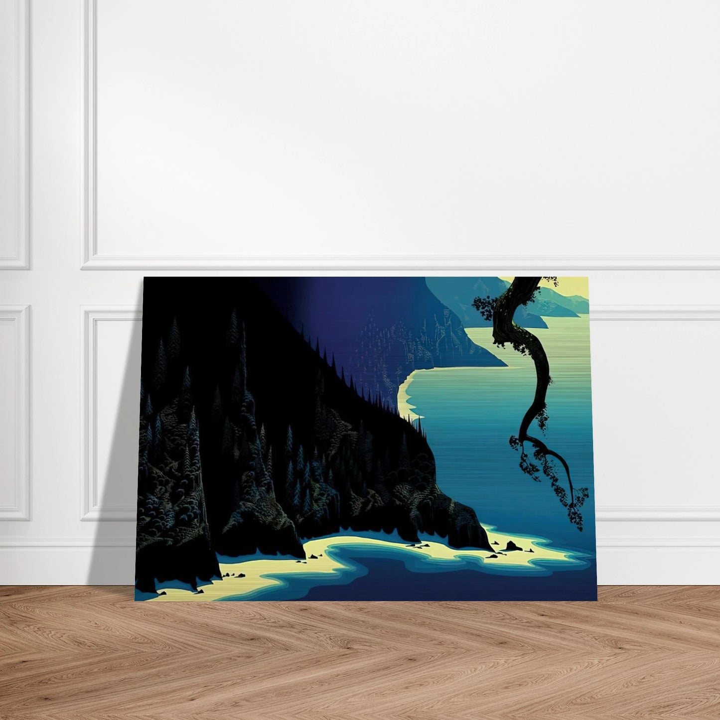 Big Sur - Eyvind Earle Brushed Aluminum Print - 70x100 cm / 28x40 inches | Eyvind Earle Aluminum Print | Eyvind Earle Prints