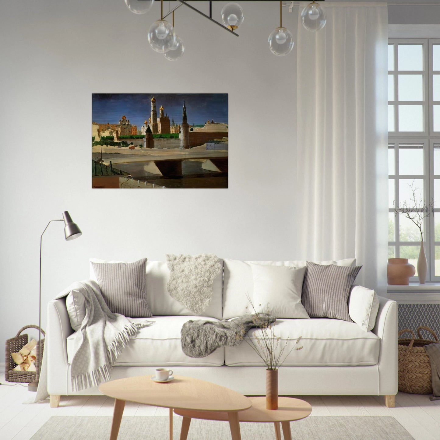 View of the Kremlin from the Zamoskvorechye District - Arkhyp Kuindzhi Brushed Aluminum Print - 70x100 cm / 28x40 inches | Arkhyp Kuindzhi Aluminum Print | Arkhyp Kuindzhi Prints