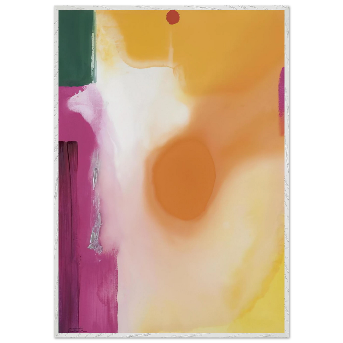 Helen Frankenthaler - Bullseye - 1989 Wall art - 27x35 cm / 11x14 inches - Premium Wooden Framed Poster With Fine Art Paper-canvas - White frame