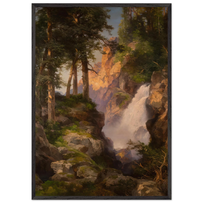 Falls at Toltec Gorge - Thomas Moran 70x100 cm / 28x40 inches Framed Art Print – Black Wooden Frame