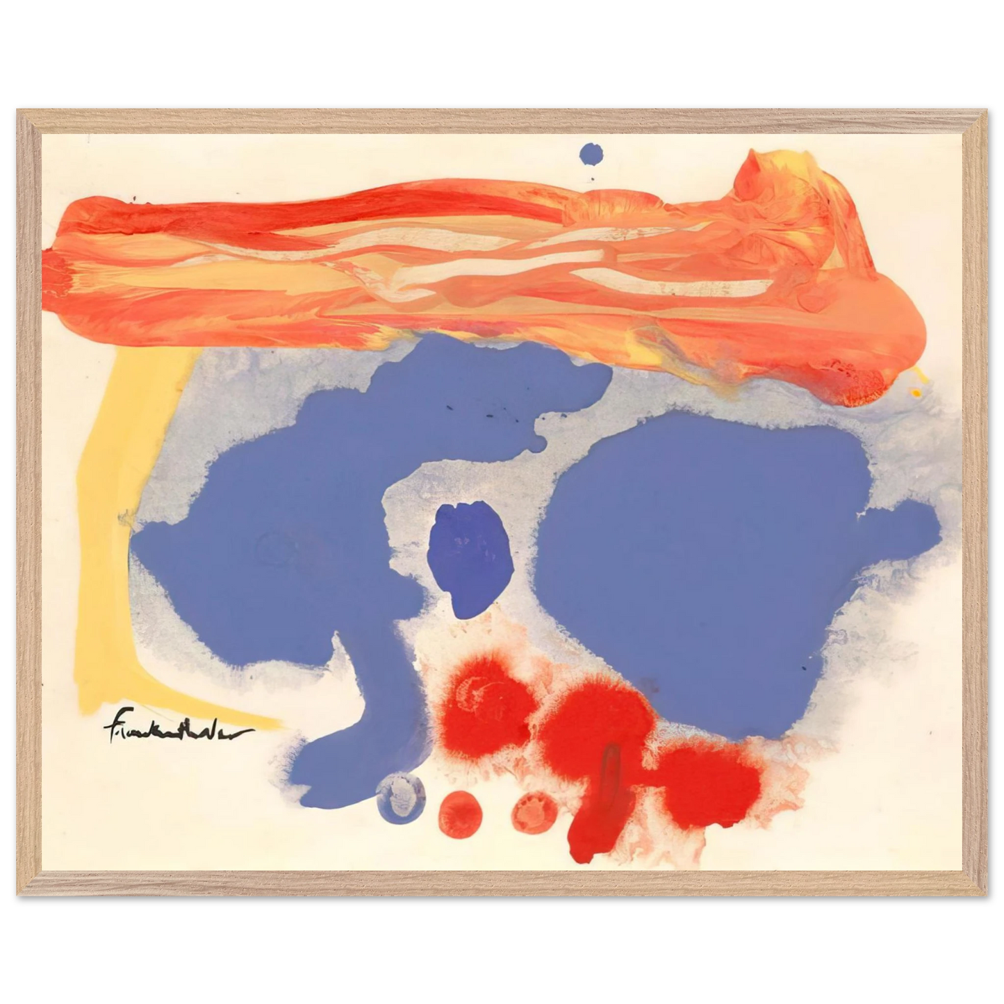 Helen Frankenthaler - Summerscene, Provincetown - 1961 Wall art - A2 (42 x 59.4  cm) - Premium Wooden Framed Poster With Fine Art Paper-canvas - Wood frame