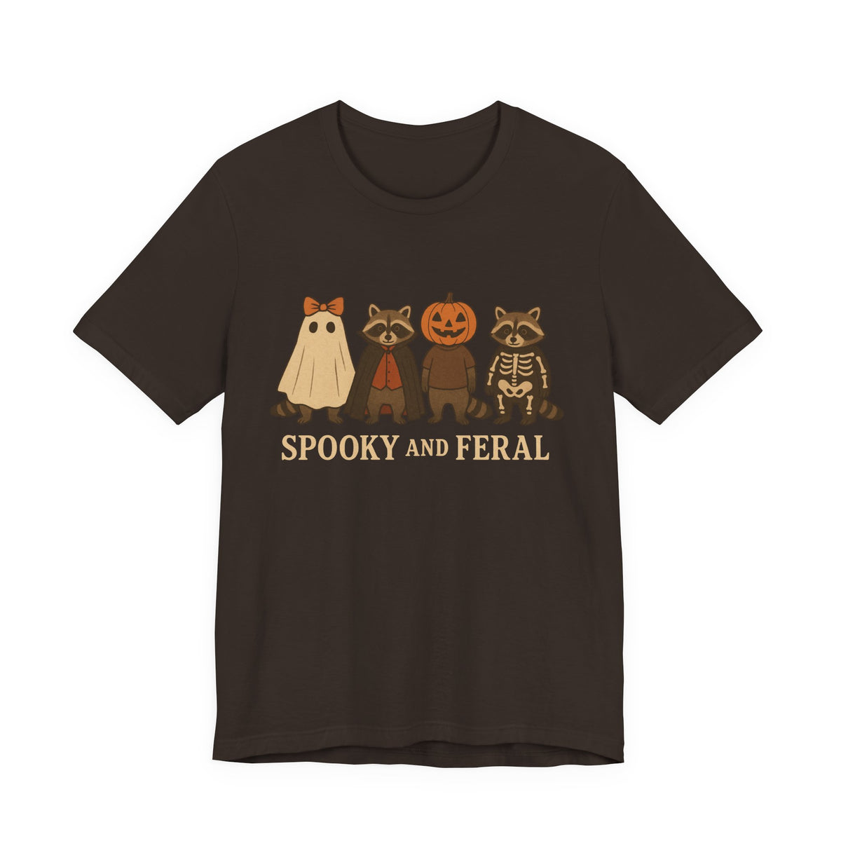 Spooky Raccoon Shirt, Grappige Halloween Grafisch T-shirt, Schattig Vintage Herfst T-shirt, Trendy Vrouwen Halloween Shirt, Feral Raccoon T-shirt