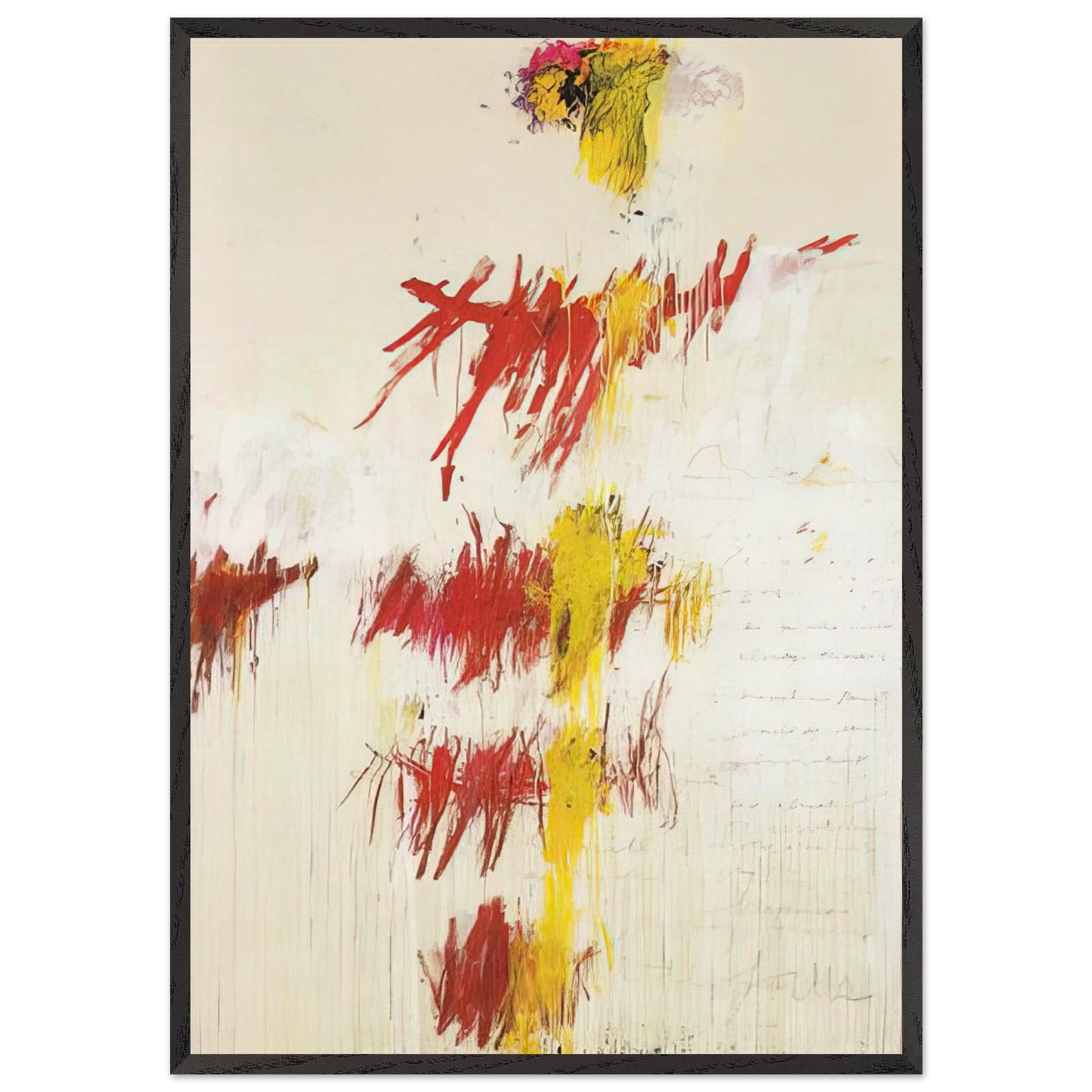 Quattro Stagioni II Primavera - Cy Twombly 70x100 cm / 28x40 inches Framed Art Print – Black Wooden Frame
