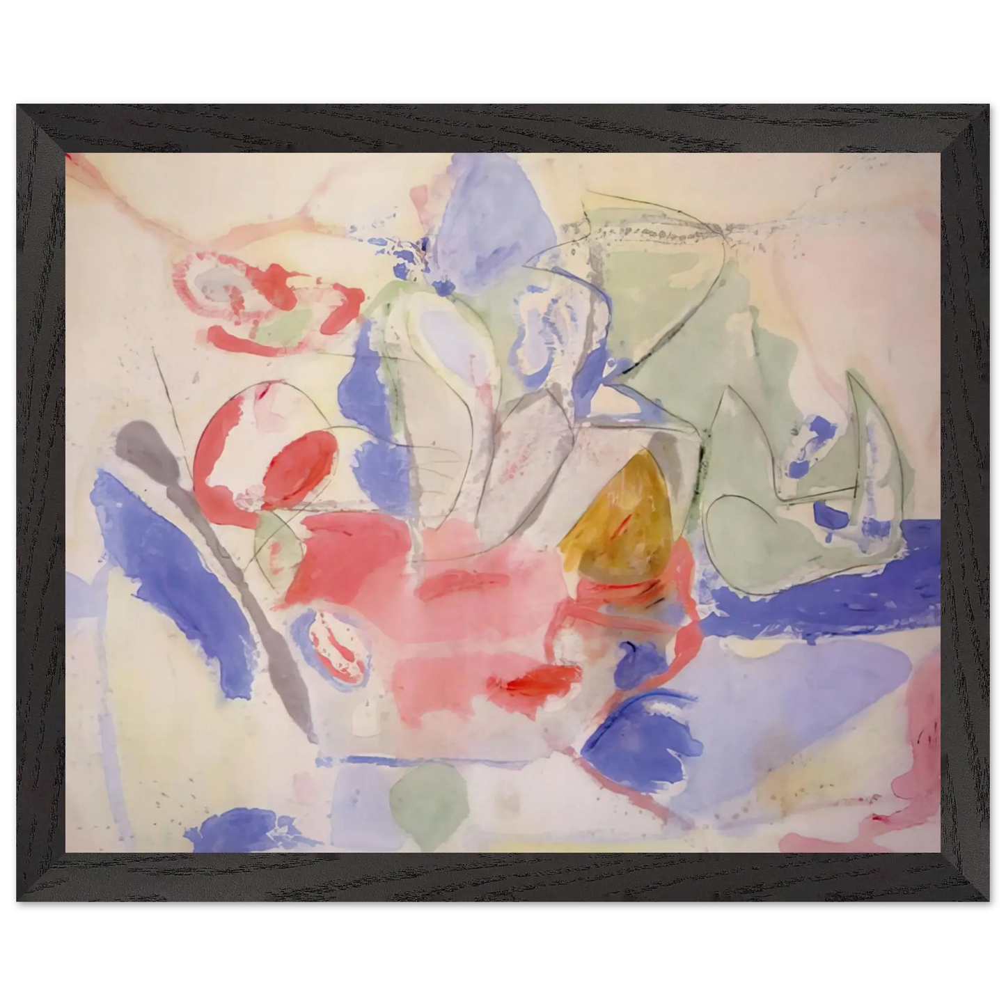 Helen Frankenthaler - Mountains and Sea - 1952 Wall art - A1 (59.4 x 84.1  cm) - Premium Wooden Framed Poster With Fine Art Paper - White frame