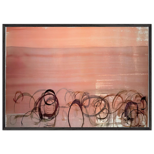 New River Watercolor Series IV 4 - 1988 - John Cage 70x100 cm / 28x40 inches Framed Art Print – Black Wooden Frame