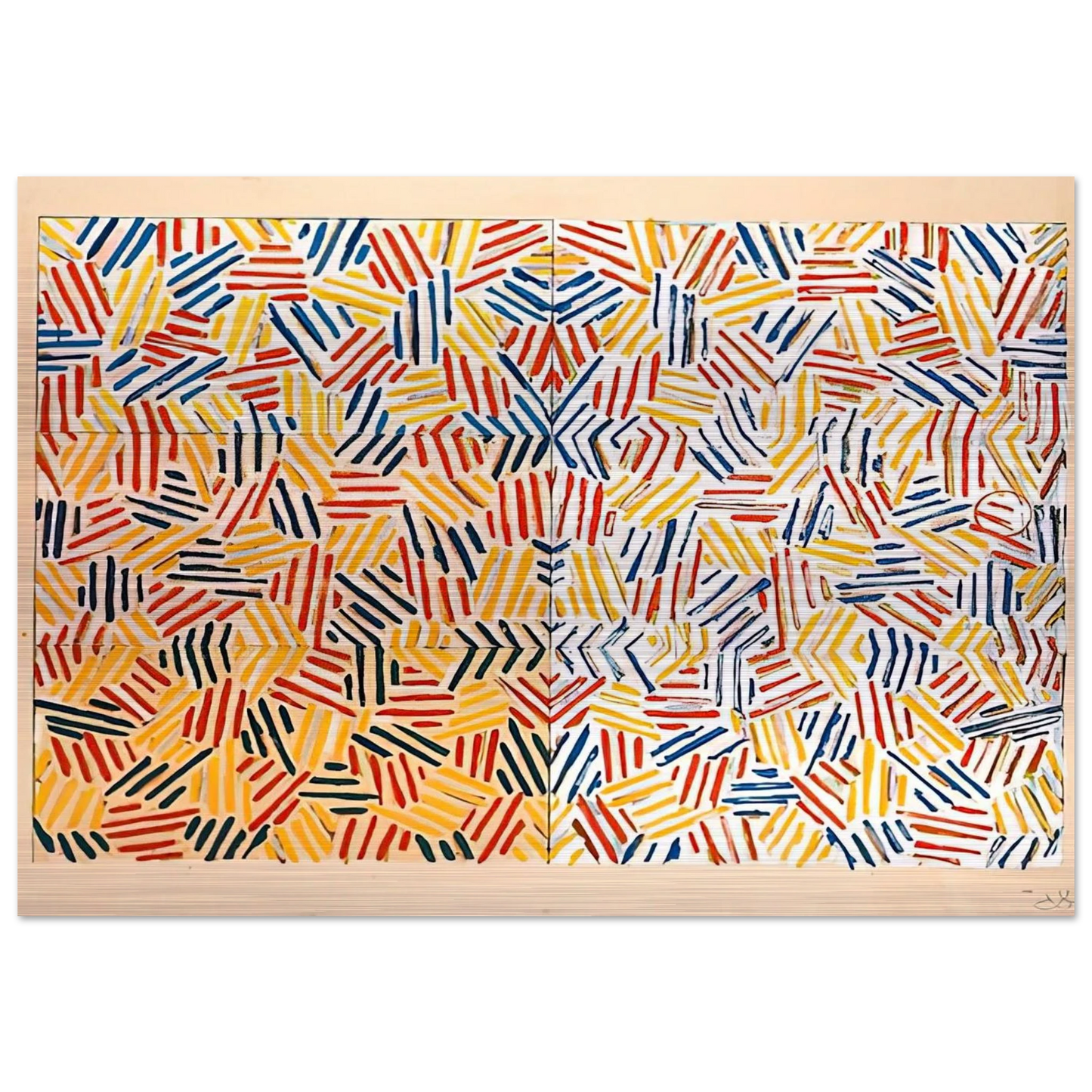 CORPSE AND MIRROR 1969 2 - Jasper Johns Brushed Aluminum Print - 70x100 cm / 28x40 inches | Jasper Johns Aluminum Print | Jasper Johns Prints