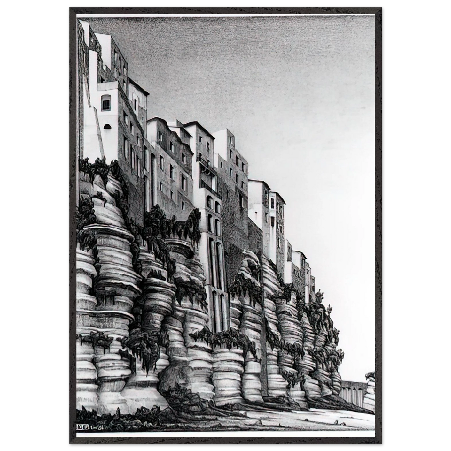 MC Escher - TROPEA CALABRIA Wall art - 30x40 cm / 12x16 inches - Fine Art Poster-canvas - -