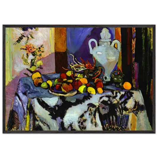 BLUE STILL LIFE - Henri Matisse 70x100 cm / 28x40 inches Framed Art Print – Black Wooden Frame