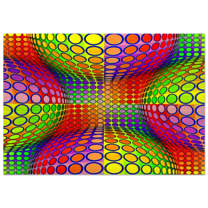 Vega-Lep - 1970 - Victor Vasarely Brushed Aluminum Print - 70x100 cm / 28x40 inches | Victor Vasarely Aluminum Print | Victor Vasarely Prints