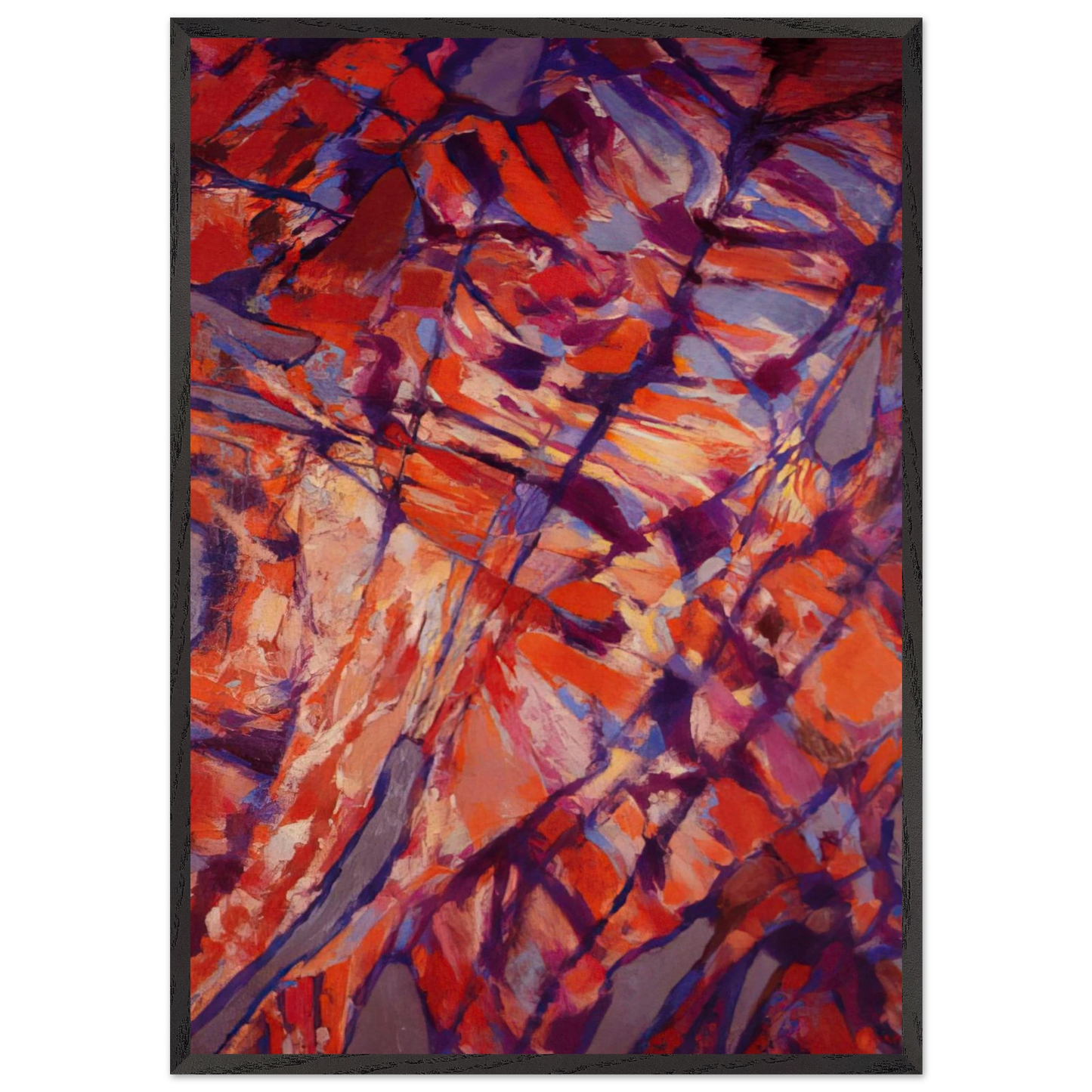 Terre assoiffee I - 1966 - Alfred Manessier 70x100 cm / 28x40 inches Framed Art Print – Black Wooden Frame