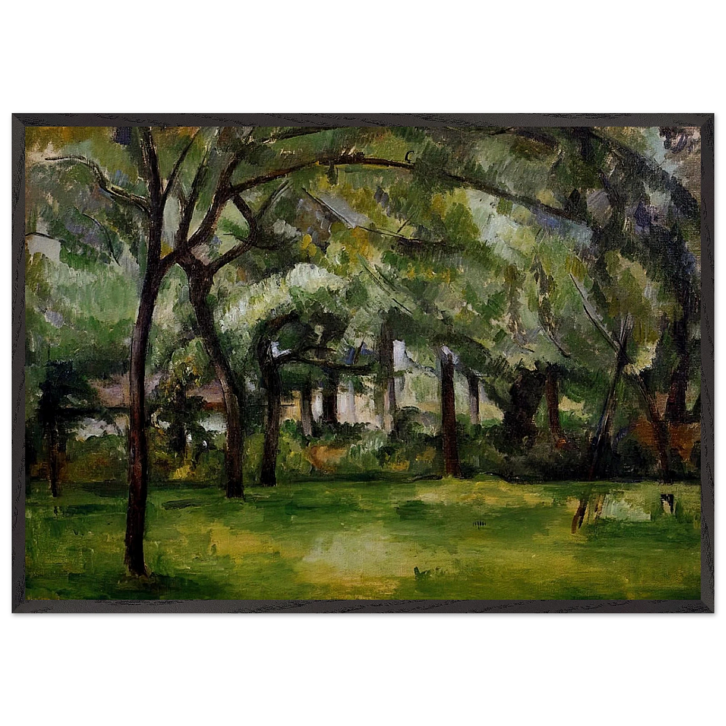 Farm in Normandy Summer - Paul Cezanne 70x100 cm / 28x40 inches Framed Art Print – Black Wooden Frame