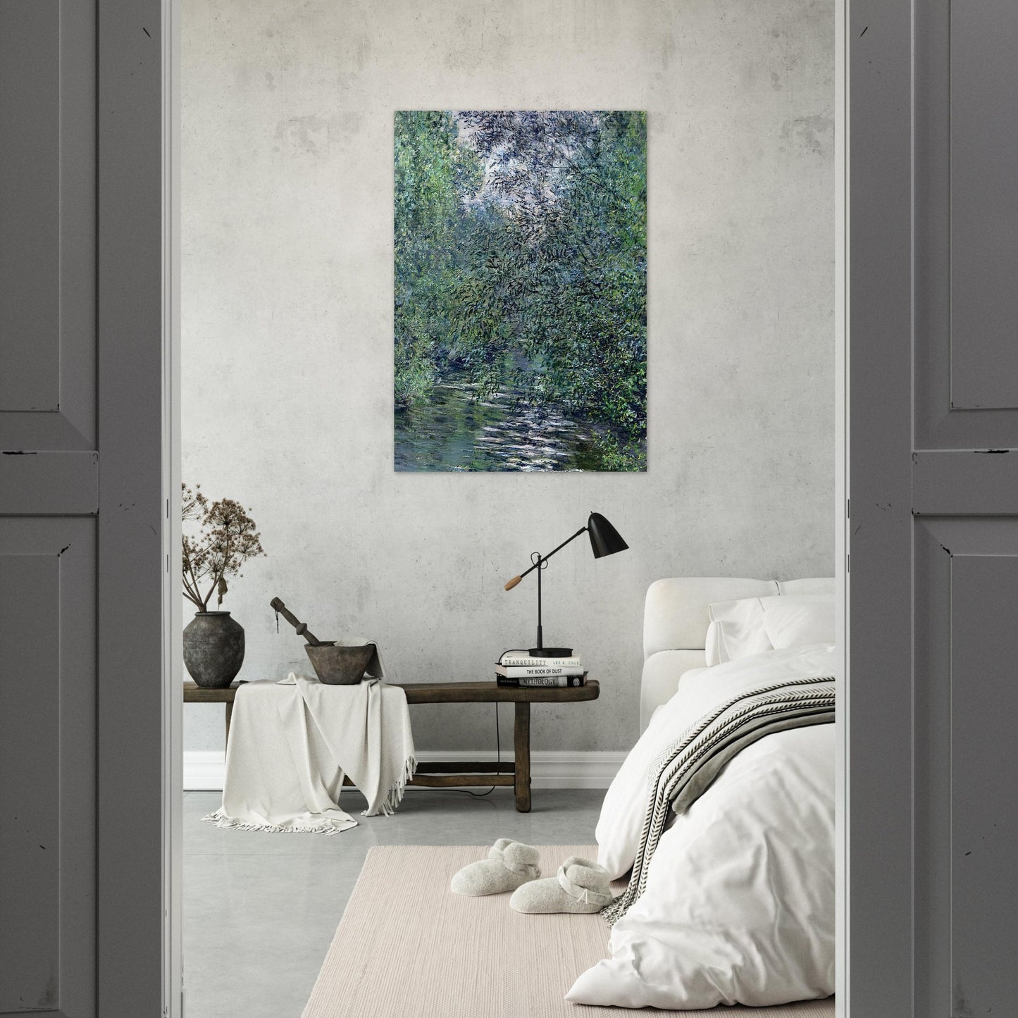 The Willows on the River - claude monet Brushed Aluminum Print - 70x100 cm / 28x40 inches | claude monet Aluminum Print | claude monet Prints