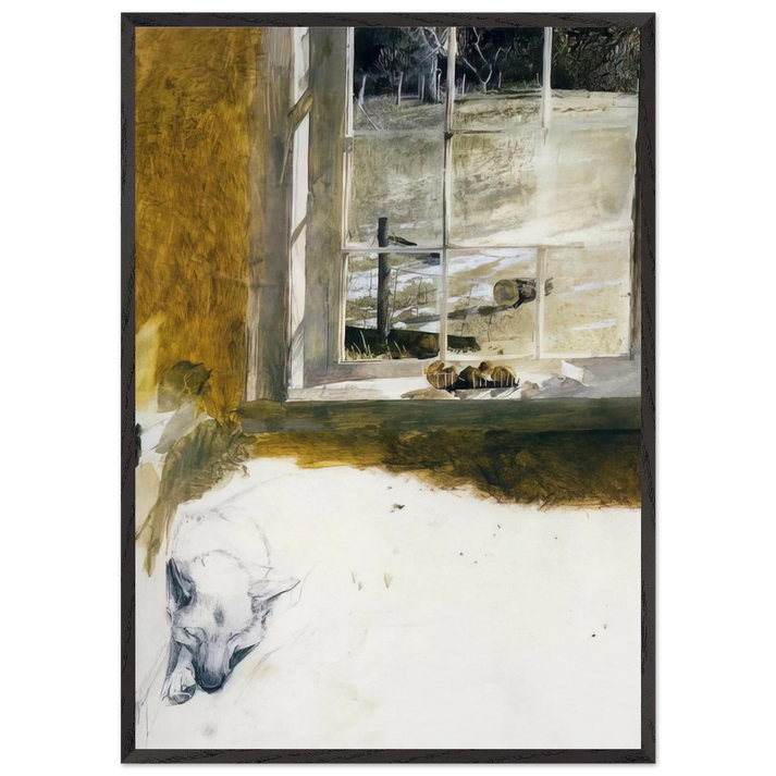 GROUNDHOG DAY 3 - Andrew Wyeth 70x100 cm / 28x40 inches Framed Art Print – Black Wooden Frame