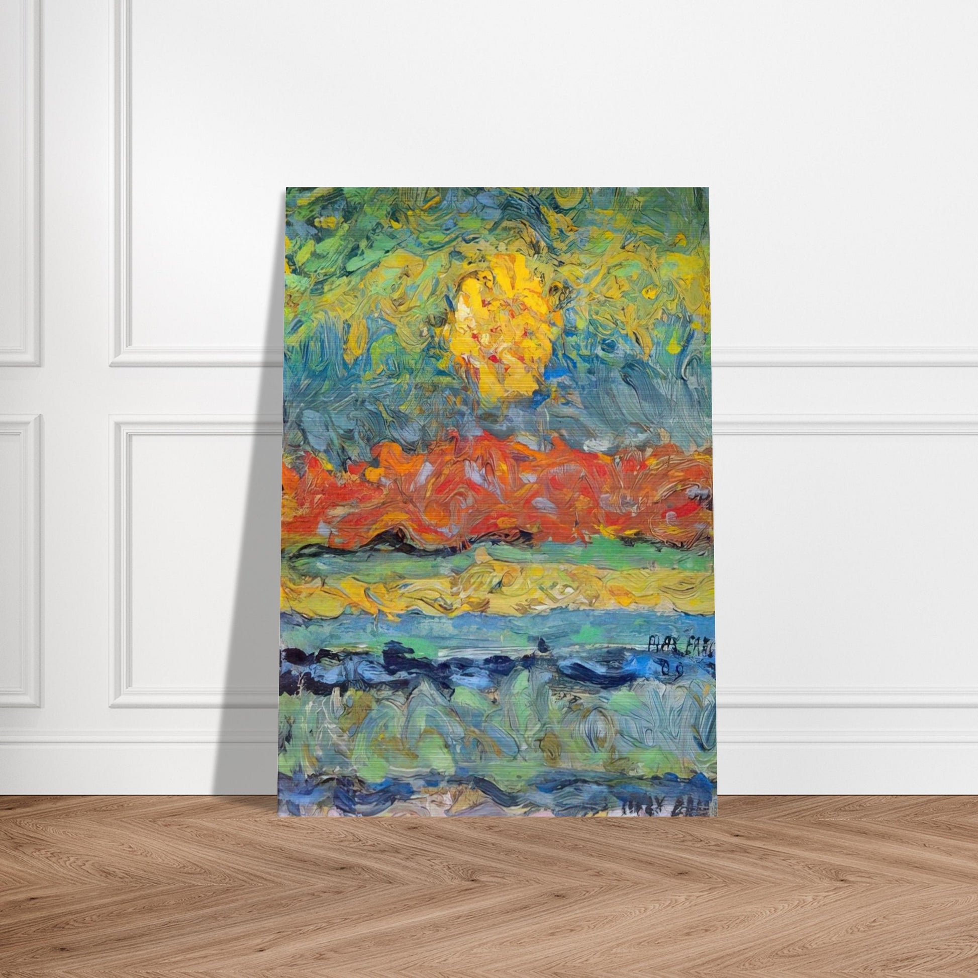 Landscape with Sun - Max Ernst Brushed Aluminum Print - 70x100 cm / 28x40 inches | Max Ernst Aluminum Print | Max Ernst Prints