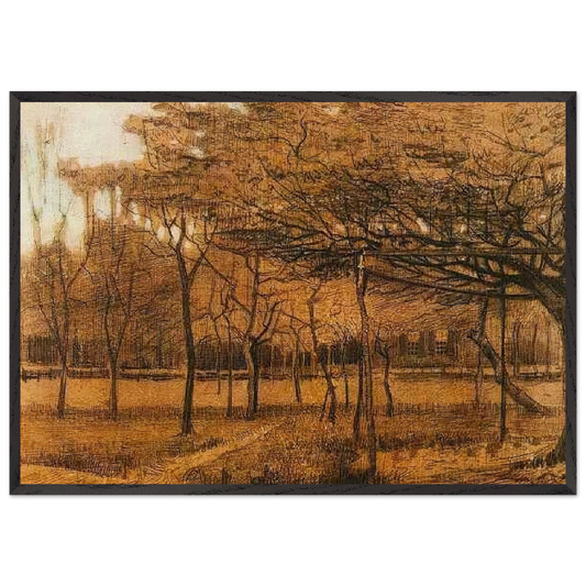 Landscape with Trees N2 - Vincent van Gogh 70x100 cm / 28x40 inches Framed Art Print – Black Wooden Frame