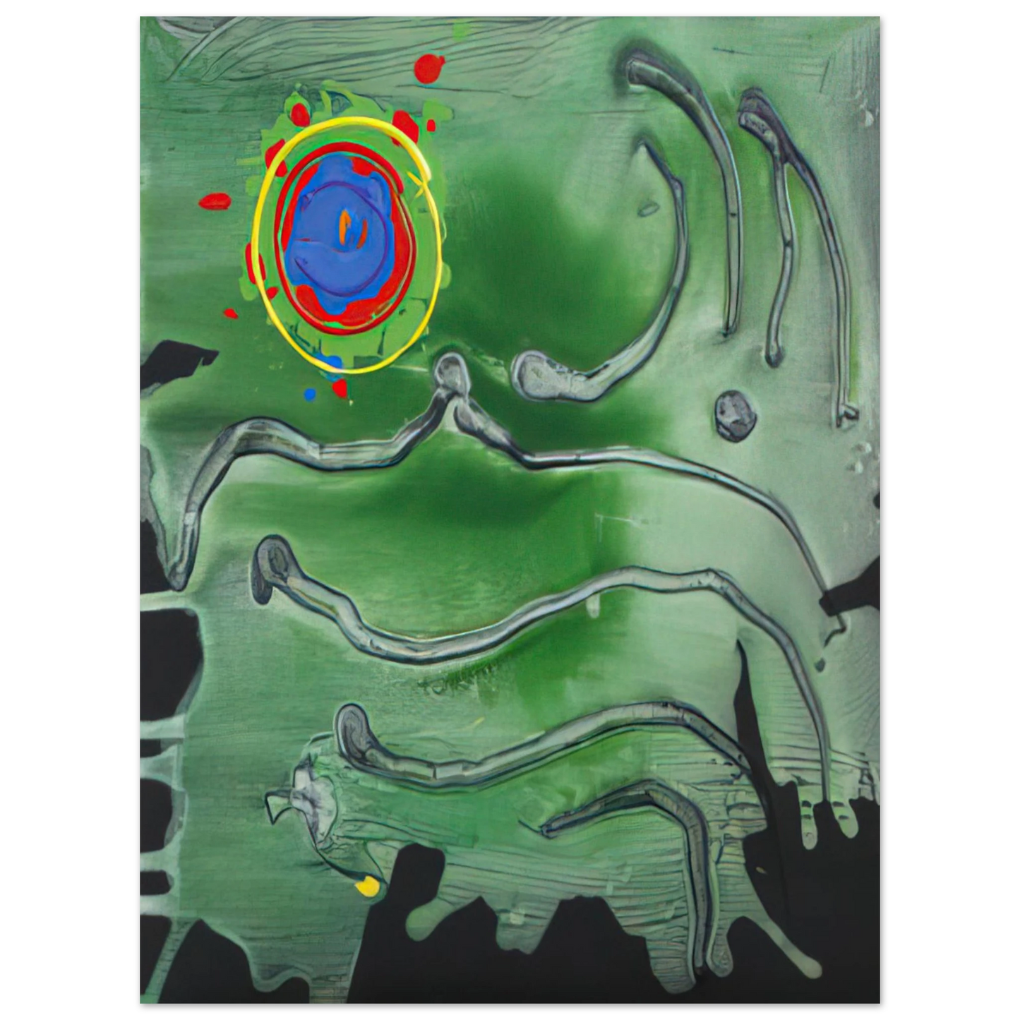 John Hoyland - Green Sea Moon - 2006  75x100 cm / 30x40inches Fine Art Poster