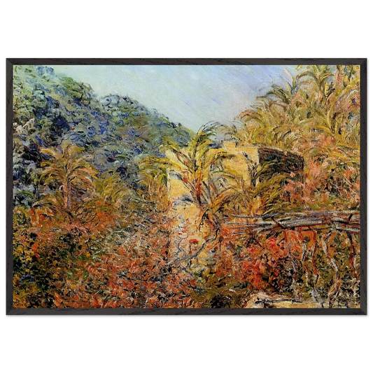 The Valley of Sasso Sunshine - claude monet 70x100 cm / 28x40 inches Framed Art Print – Black Wooden Frame