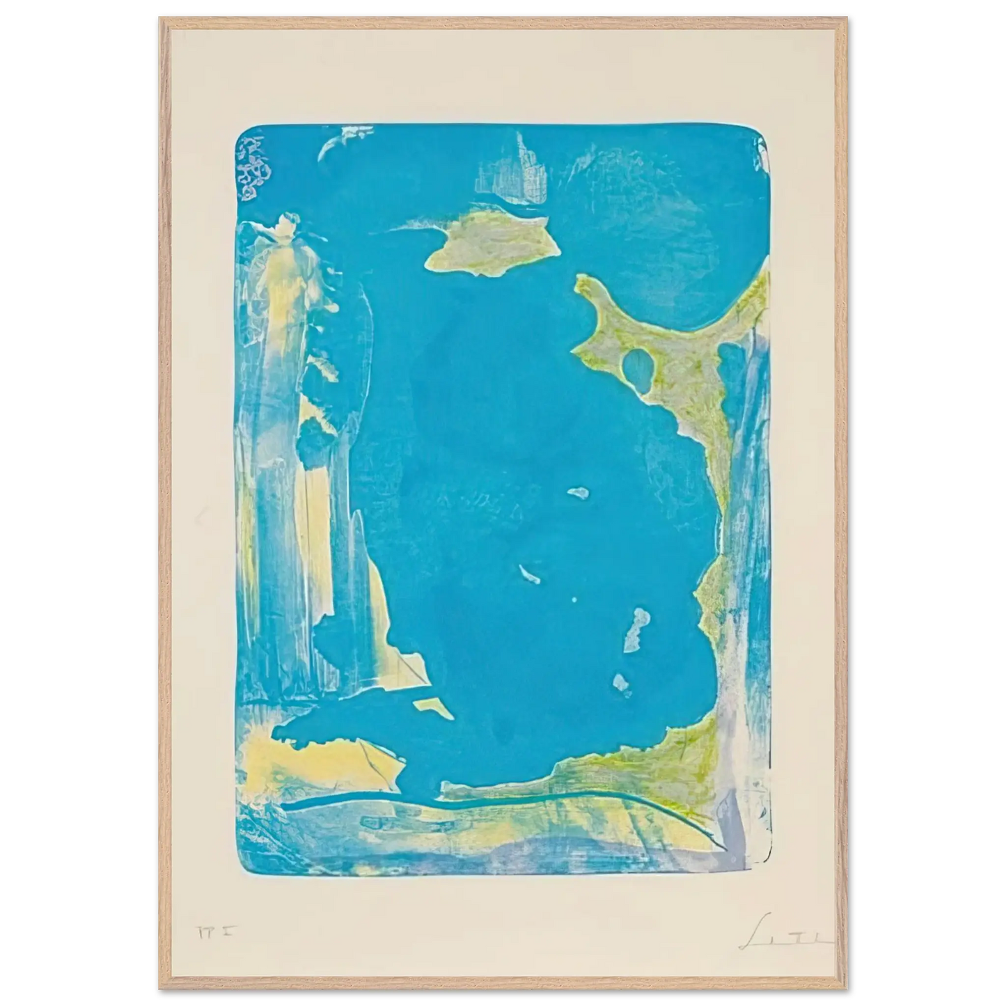Helen Frankenthaler - Reflections IV - 1995 Wall art - 15x20 cm / 6x8 Inches - Premium Wooden Framed Poster With Fine Art Paper - White frame