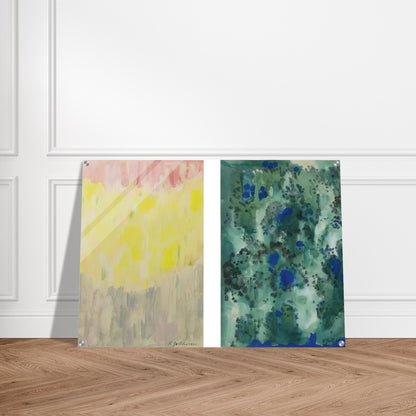 Harmony in Blue and Green. Abstract Composition - Abstract Art - Natalia Goncharova Acrylic Print - 70x100 cm / 28x40″ inches