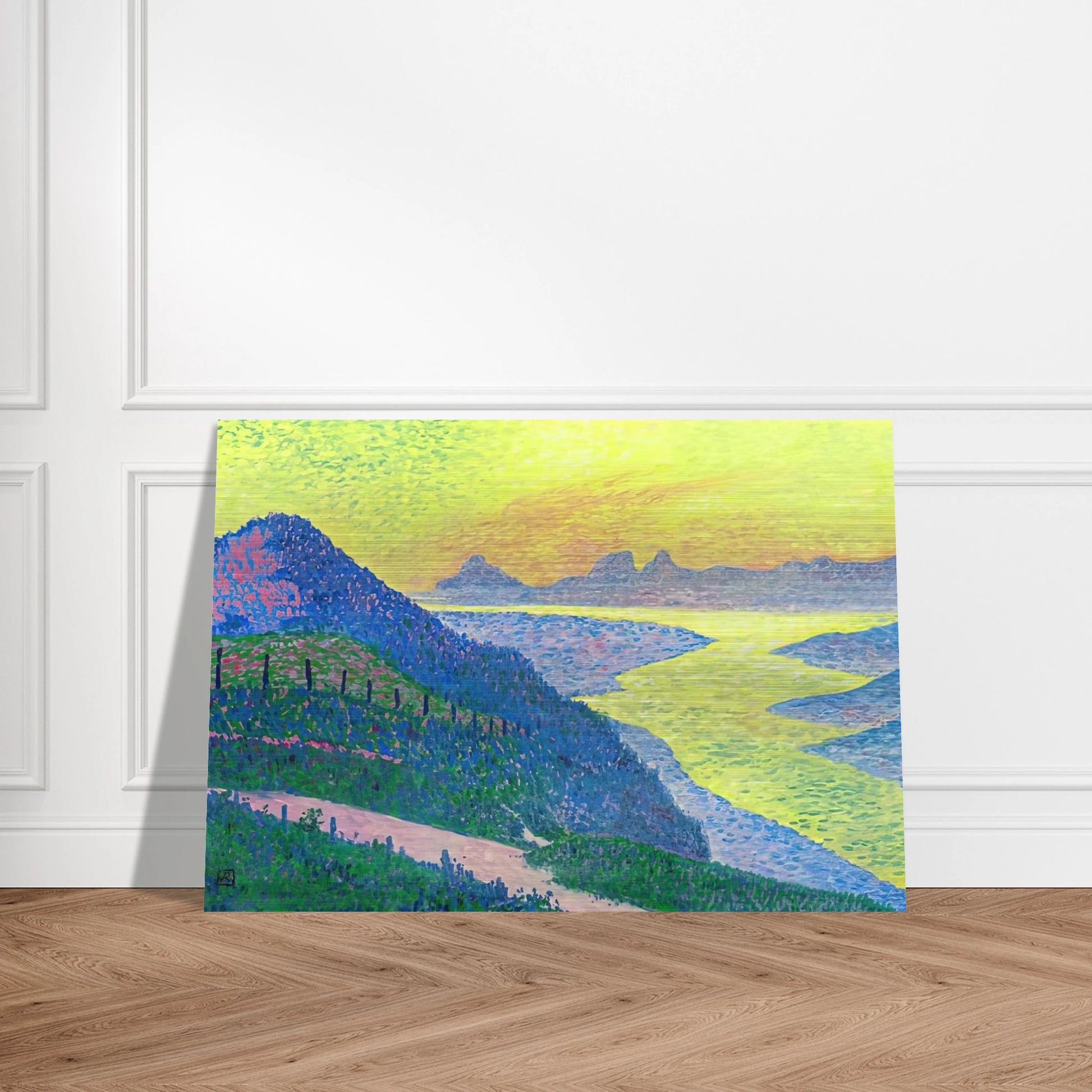 SUNSET AT AMBLETEUSE 1899 - Theo van Rysselberghe Brushed Aluminum Print - 70x100 cm / 28x40 inches | Theo van Rysselberghe Aluminum Print | Theo van Rysselberghe Prints