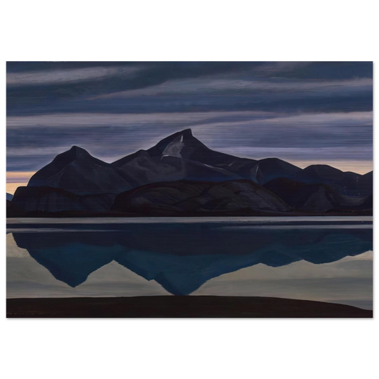 Mirrored Mountain, South Greenland - Rockwell Kent Brushed Aluminum Print - 70x100 cm / 28x40 inches | Rockwell Kent Aluminum Print | Rockwell Kent Prints