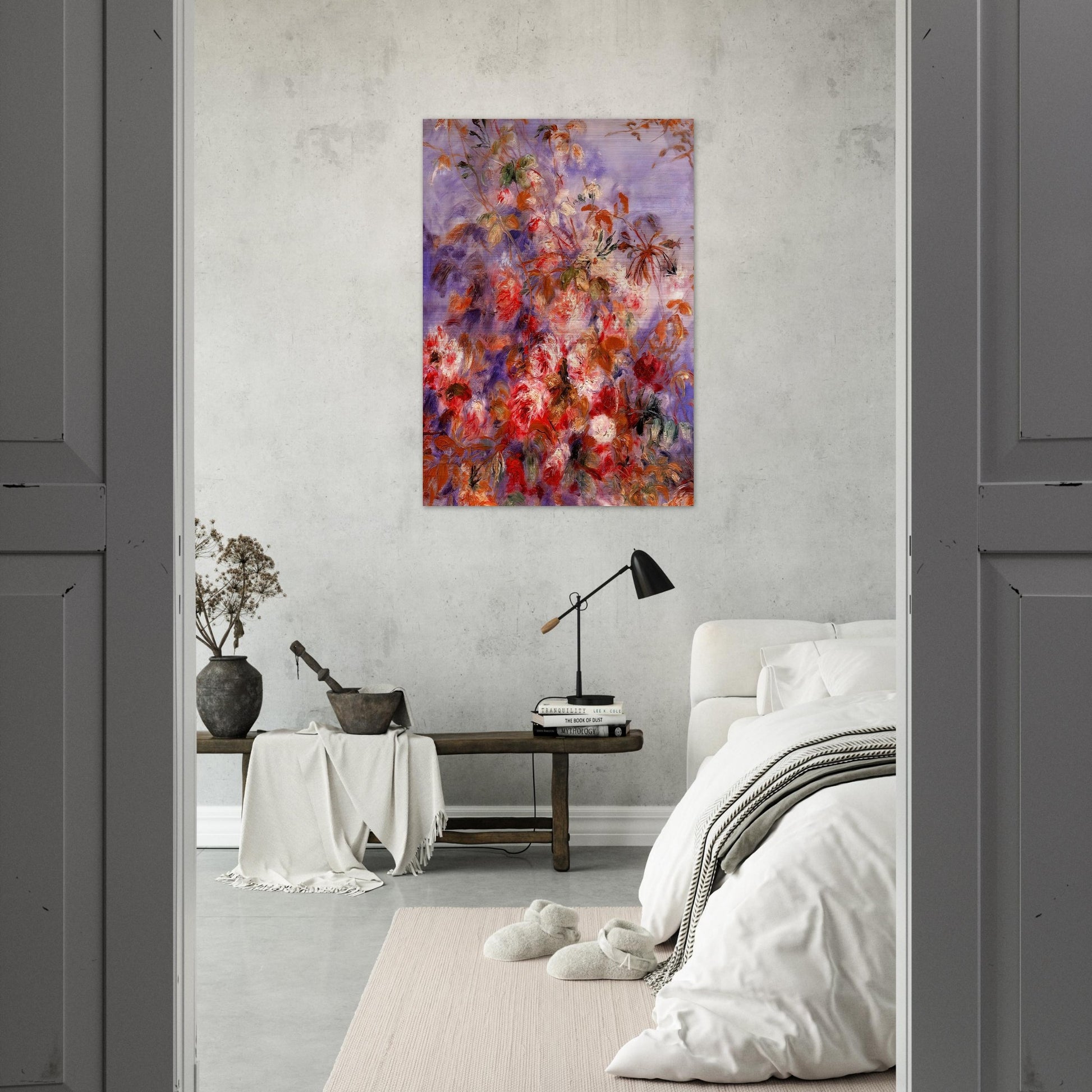 Roses By The Window - Pierre-Auguste Renoir Brushed Aluminum Print - 70x100 cm / 28x40 inches | Pierre-Auguste Renoir Aluminum Print | Pierre-Auguste Renoir Prints