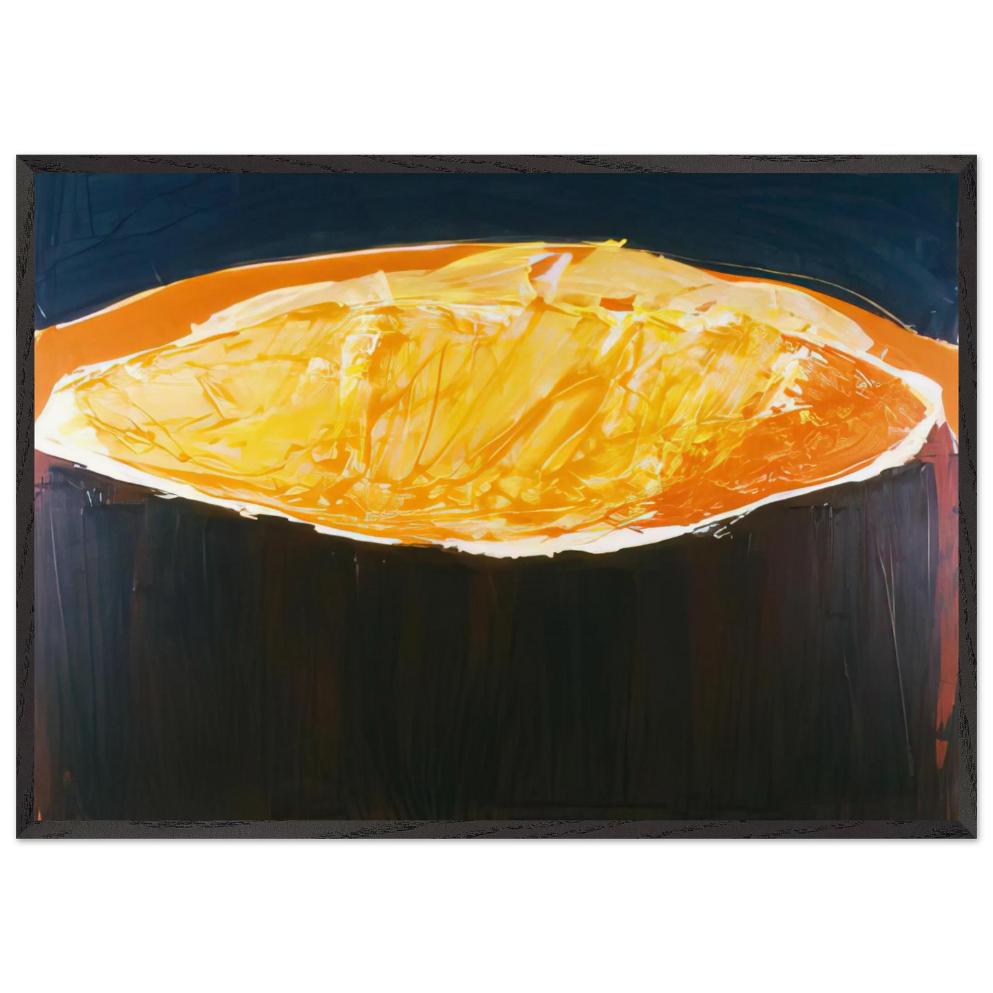 Volcano The Heat - 1983 - Ronnie Landfield 70x100 cm / 28x40 inches Framed Art Print – Black Wooden Frame