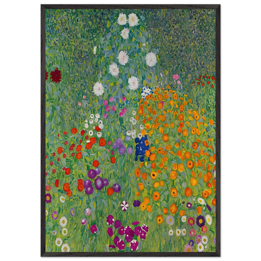 BLUMENGARTEN 1907 - Gustav Klimt 70x100 cm / 28x40 inches Framed Art Print – Black Wooden Frame