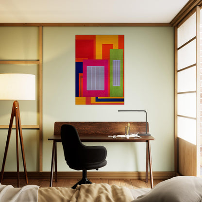 Joy Pop - 1998 - Peter Halley Brushed Aluminum Print - 70x100 cm / 28x40 inches | Peter Halley Aluminum Print | Peter Halley Prints