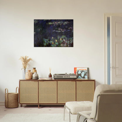 Water Lilies, Green Reflection right half - claude monet Brushed Aluminum Print - 70x100 cm / 28x40 inches | claude monet Aluminum Print | claude monet Prints