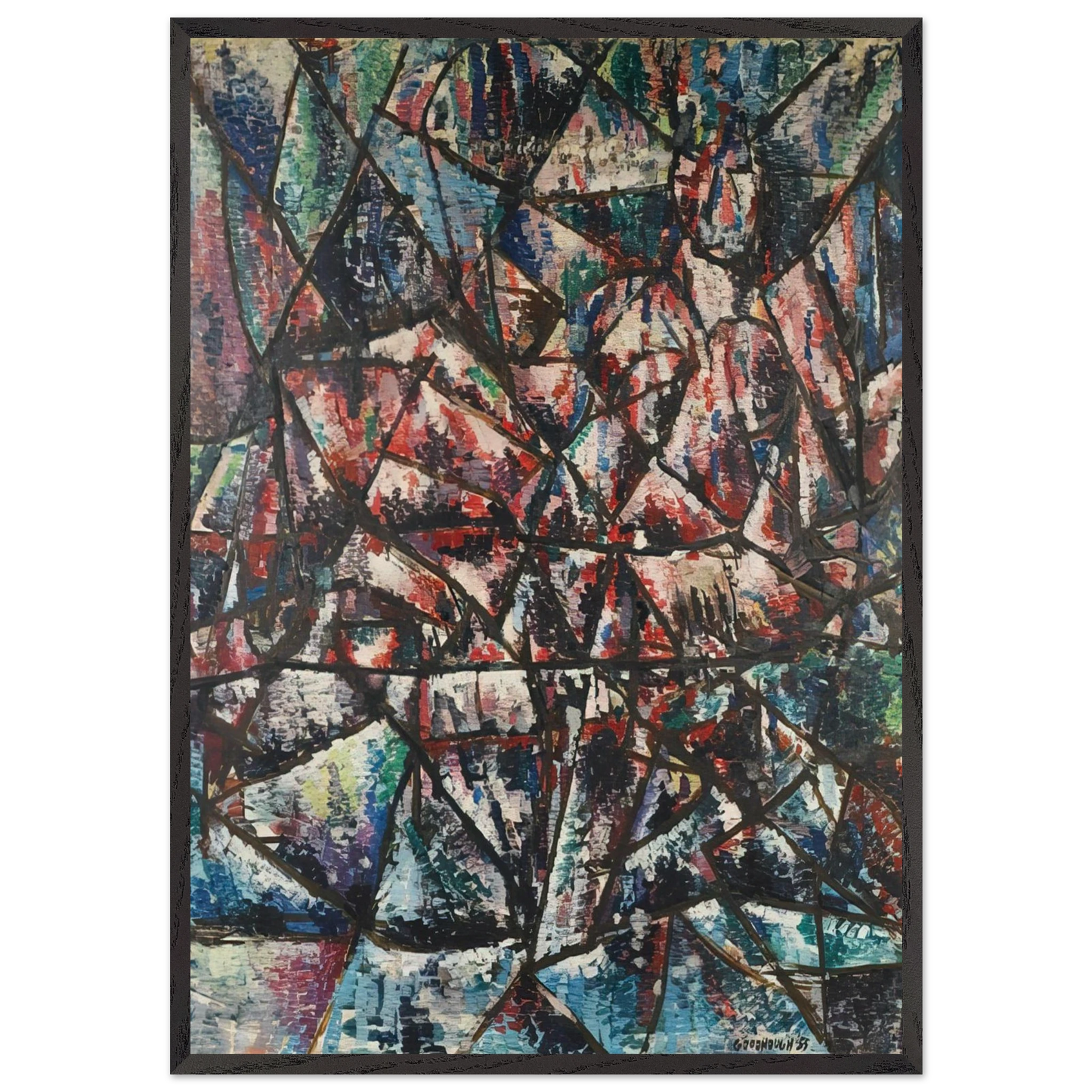 Two Seated Figures - 1955 - Robert Goodnough 70x100 cm / 28x40 inches Framed Art Print – Black Wooden Frame