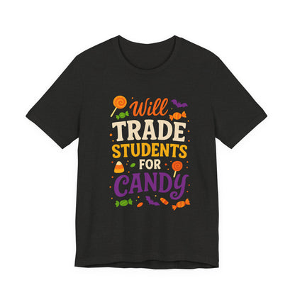 Zal Studenten Ruilen Voor Snoep Leerkracht Schattig Halloween Kostuum T-Shirt