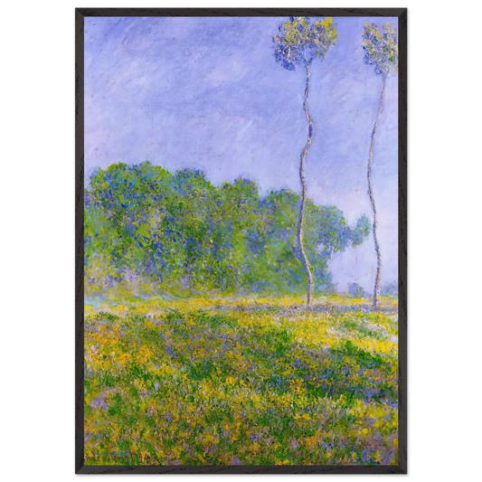 Spring Landscape - claude monet 70x100 cm / 28x40 inches Framed Art Print – Black Wooden Frame