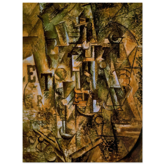 Pablo Picasso - Still life with bottle of rum - 1911  75x100 cm / 30x40inches Fine Art Poster