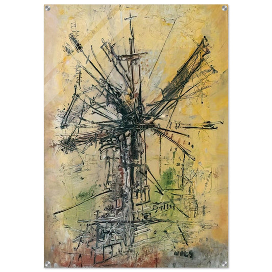 The Windmill - 1951 - Wols Acrylic Print - 70x100 cm / 28x40″ inches | Wols Wall Art | Wols Prints