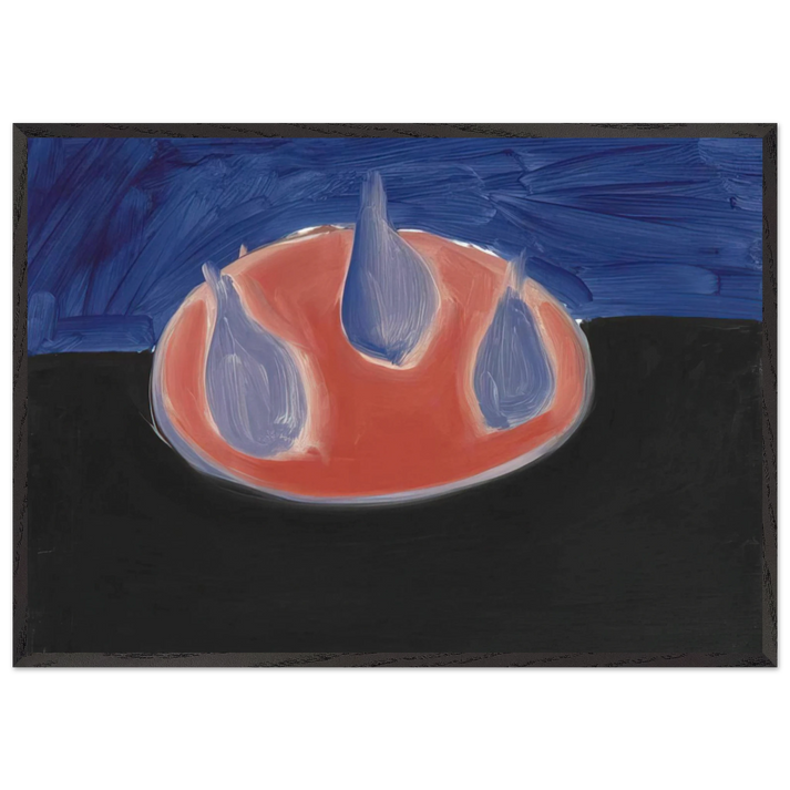 Poires sur une assiette rose - 1954 - Nicolas de Stael 70x100 cm / 28x40 inches Framed Art Print – Black Wooden Frame