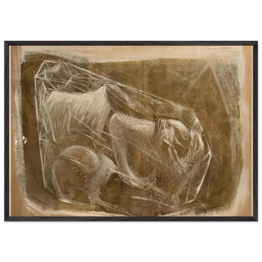 Gargoyles - 1948 - Morris Graves 70x100 cm / 28x40 inches Framed Art Print – Black Wooden Frame