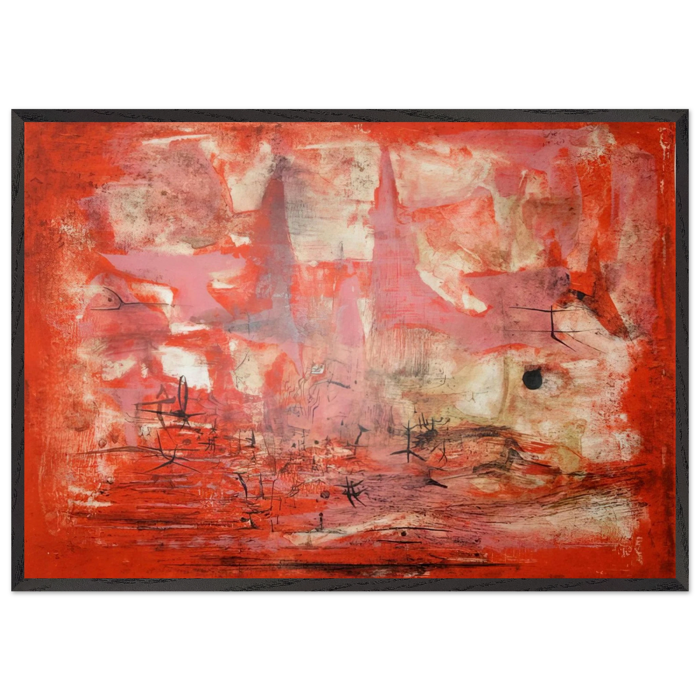 EMBRASEMENT 1954 - Zao Wou-Ki 70x100 cm / 28x40 inches Framed Art Print – Black Wooden Frame