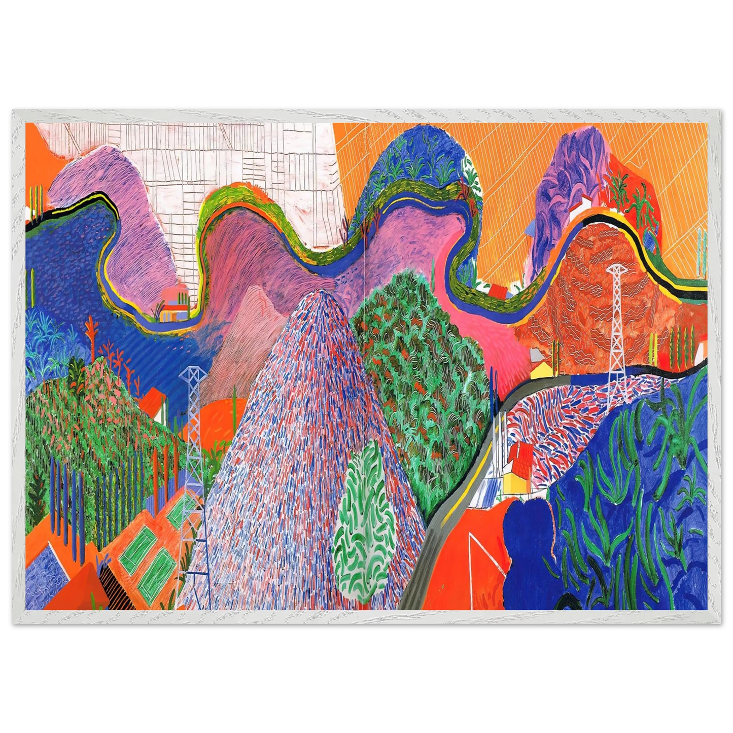 David Hockney - David Hockney Wall art - 30x45 cm / 12x18 inches - Premium Wooden Framed Poster With Fine Art Paper-canvas - Wood frame