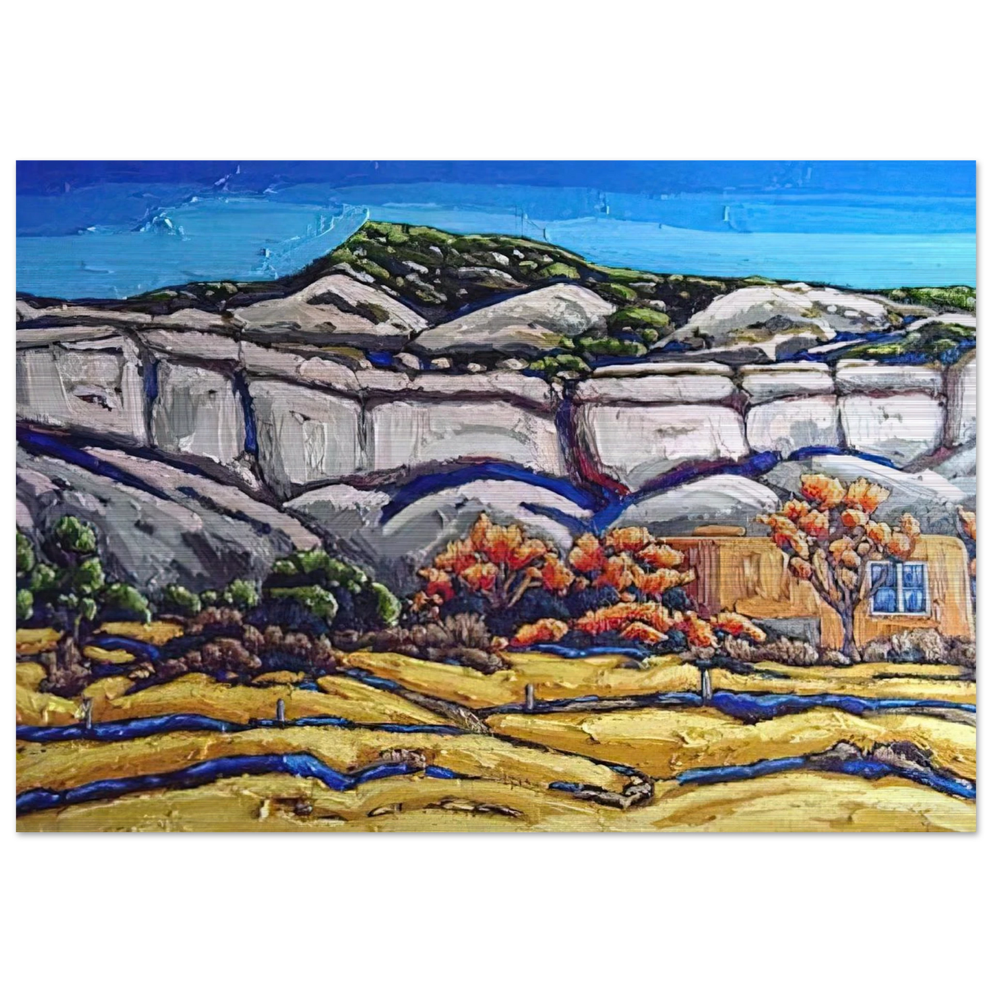 Ghost Ranch Painting - Georgia O'Keeffe Brushed Aluminum Print - 70x100 cm / 28x40 inches | Georgia O'Keeffe Aluminum Print | Georgia O'Keeffe Prints
