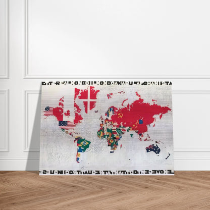 MAPPA 1983 - Alighiero Boetti Brushed Aluminum Print - 70x100 cm / 28x40 inches | Alighiero Boetti Aluminum Print | Alighiero Boetti Prints